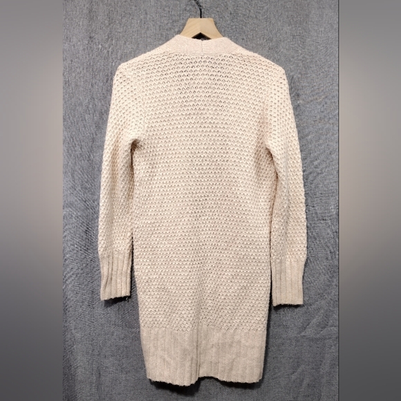 Abercrombie & Fitch Knit Open Front Cardigan Women's XS Cream Casual Minimalist - Picture 6 of 8